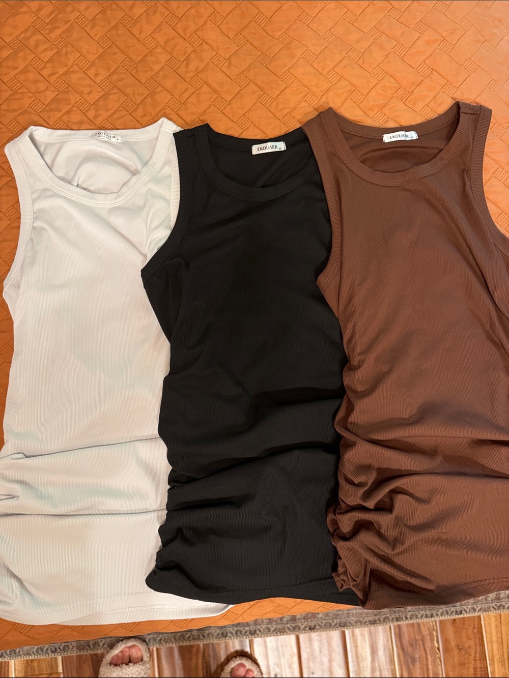 Maternity tank tops in White, Black &Brown